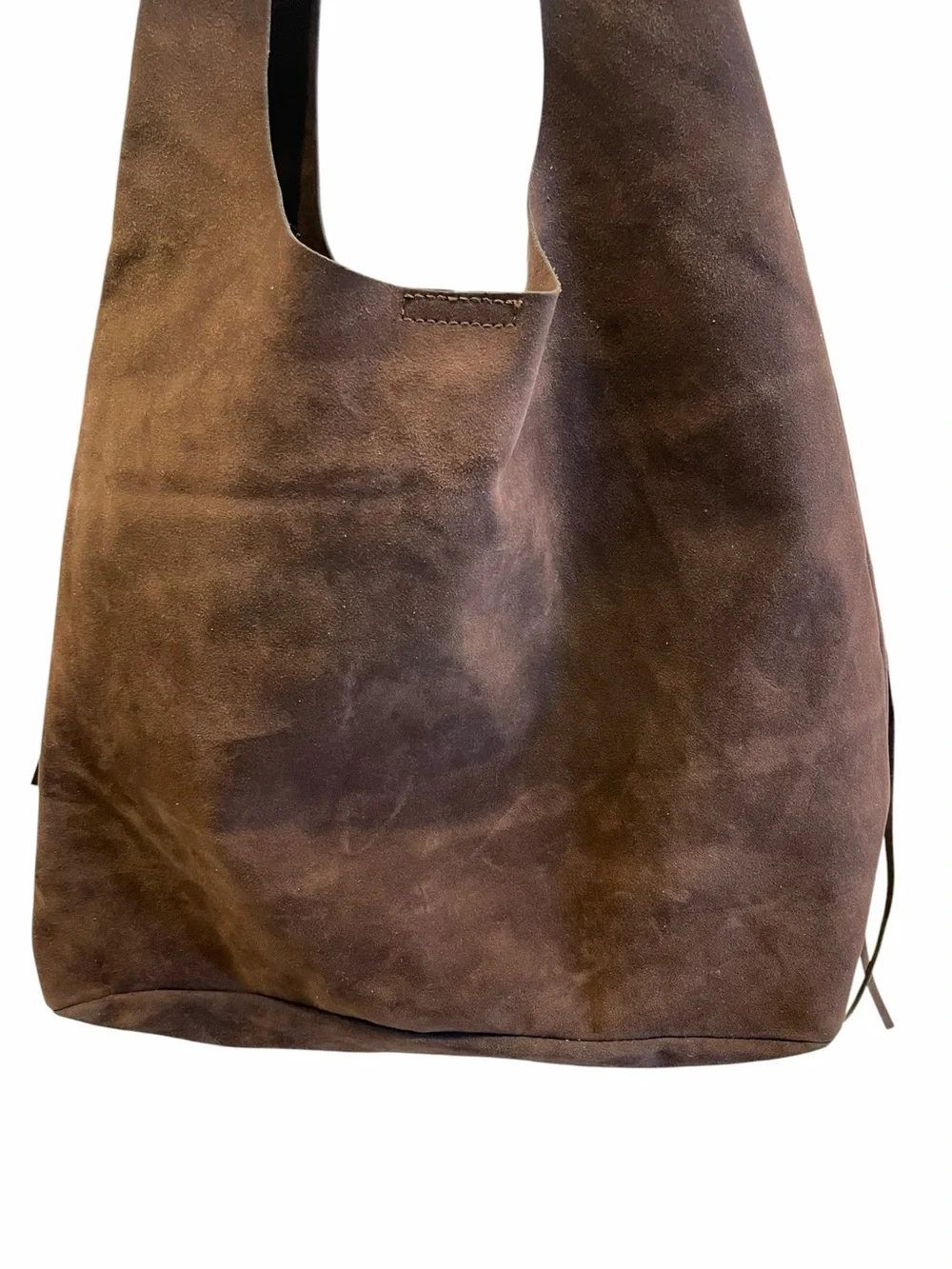 Free People Brown Suede Fringe Hobo Bag